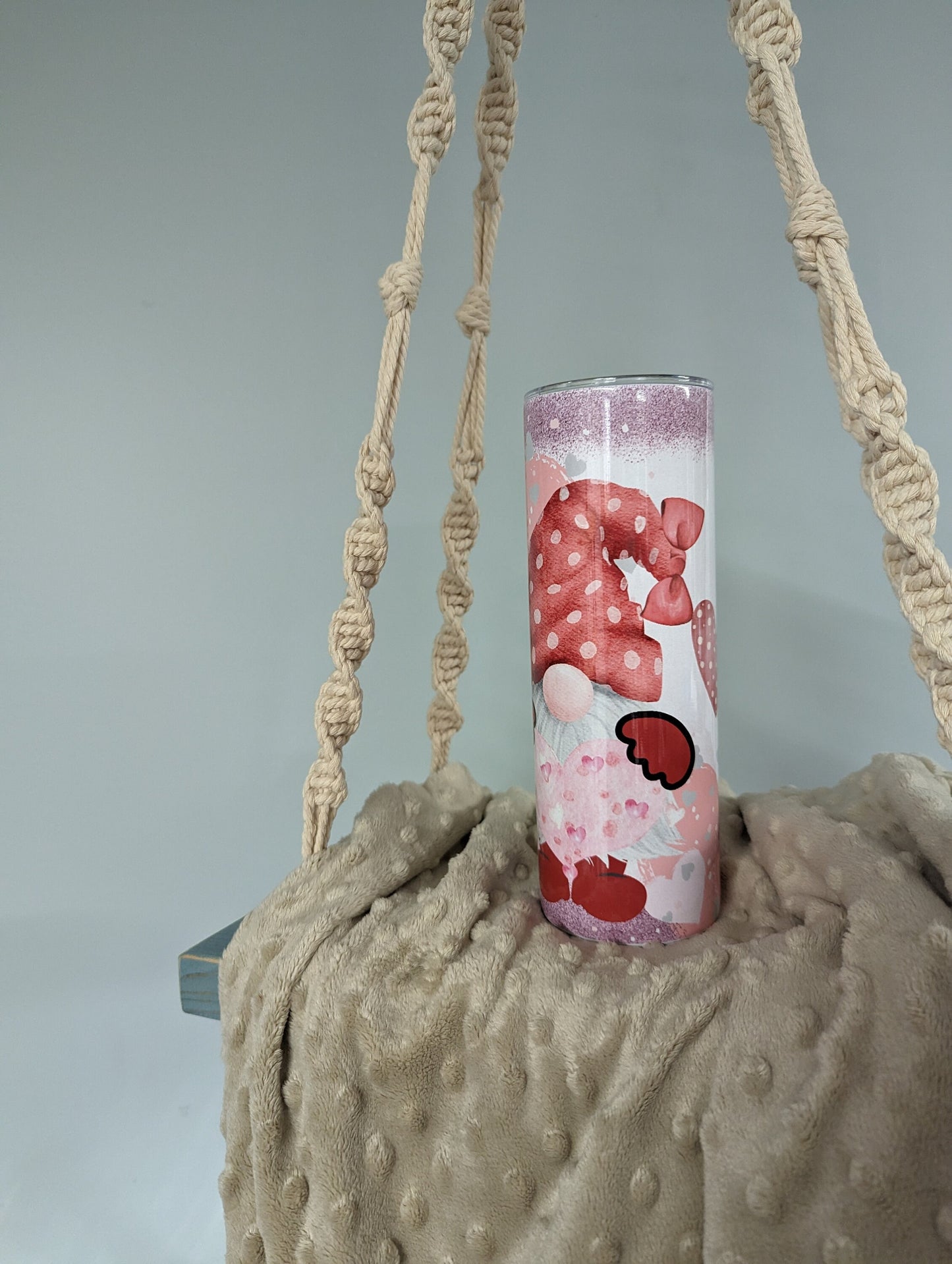 Personalized Valentine Gnome 20oz Skinny Tumbler