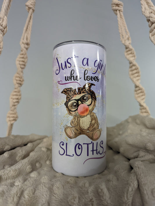 “Just a Girl Who Loves Sloths” 15oz Tumbler