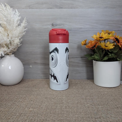 12oz Pop Top Kids Tumbler – Angry Cartoon Face Design