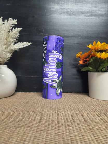 Beetle Tumbler- Sand Worm Floral Design