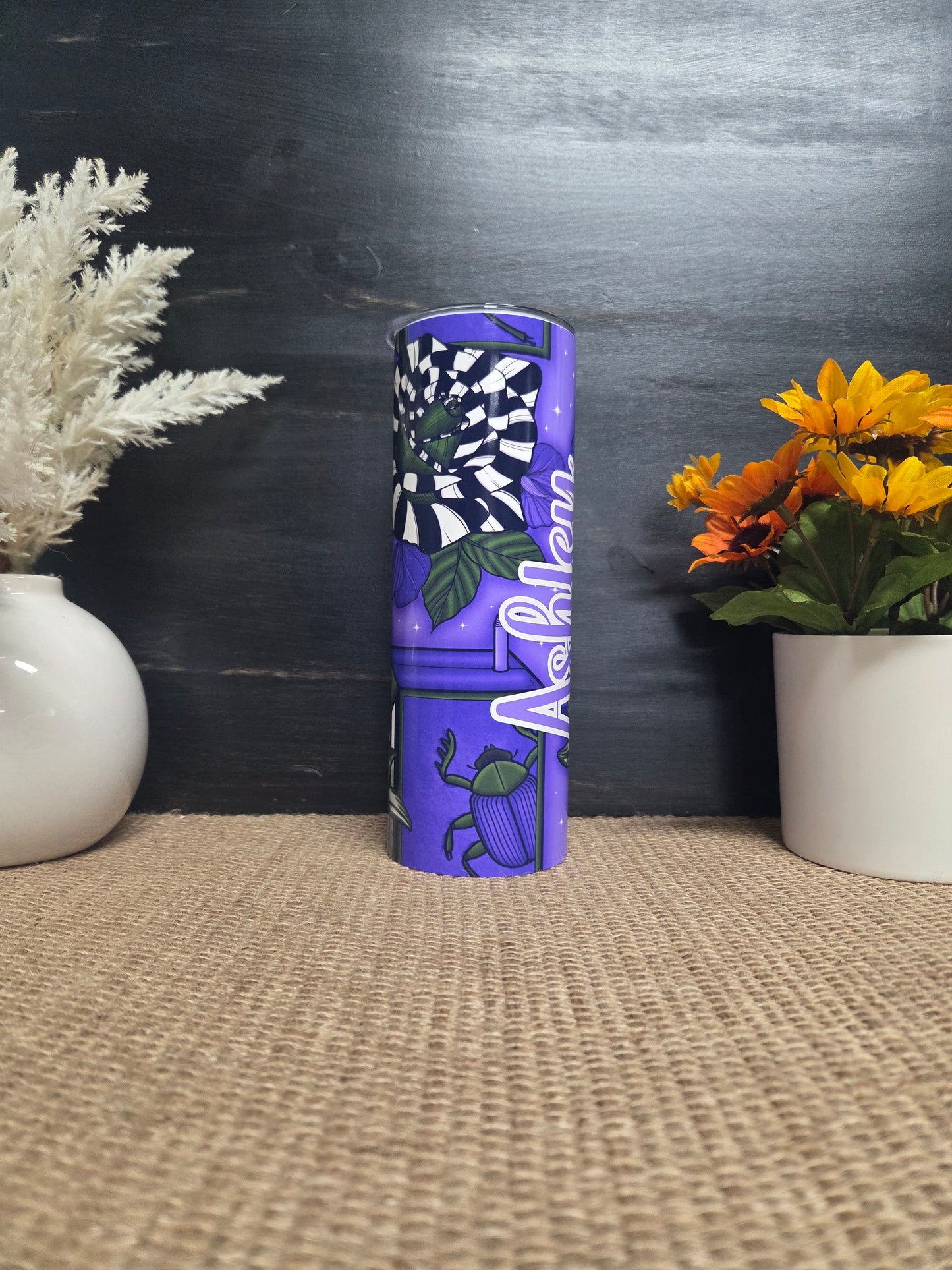Beetle Tumbler- Sand Worm Floral Design