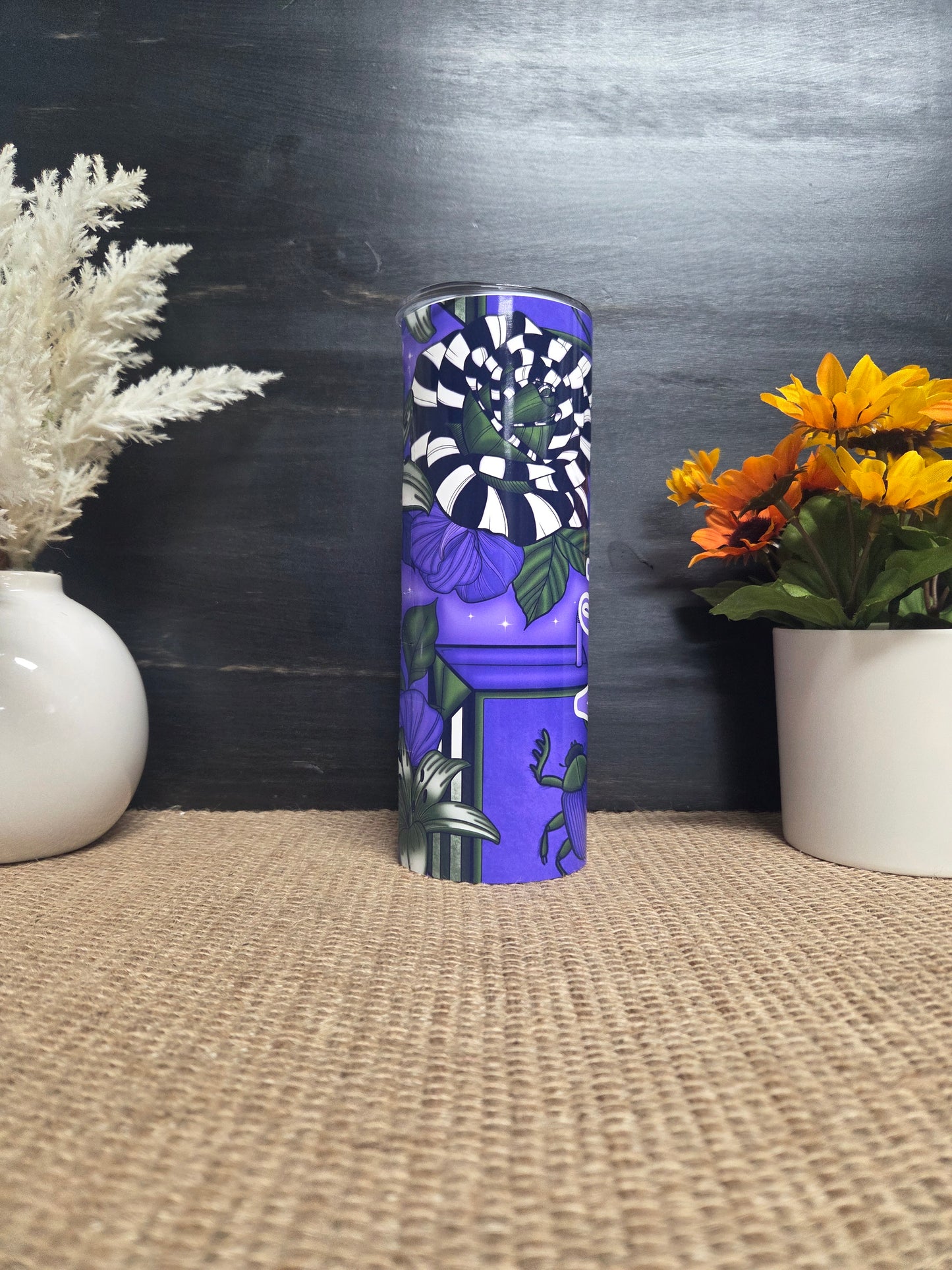 Beetle Tumbler- Sand Worm Floral Design