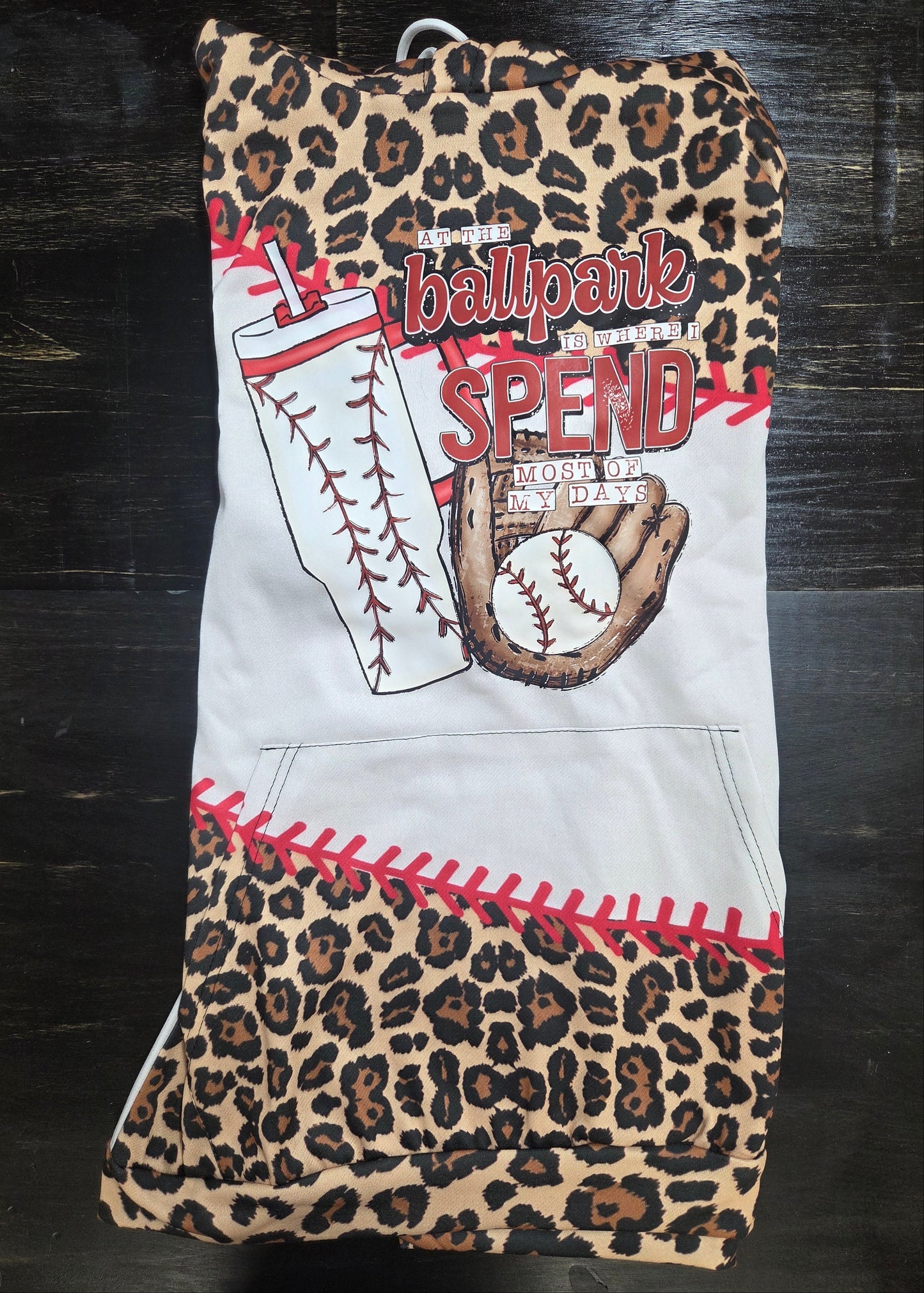 ⚾ Leopard Baseball Hoodie | “At the Ballpark Is Where I Spend Most of My Days” Lightweight Sweater