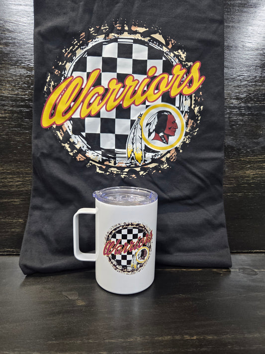 Warriors Checkered Bundle – Shirt + 15oz Mug
