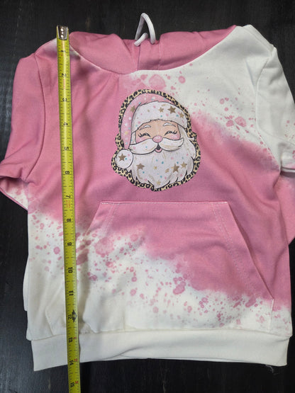 Pink Santa Bleached Hoodie – Kids Christmas Sweatshirt