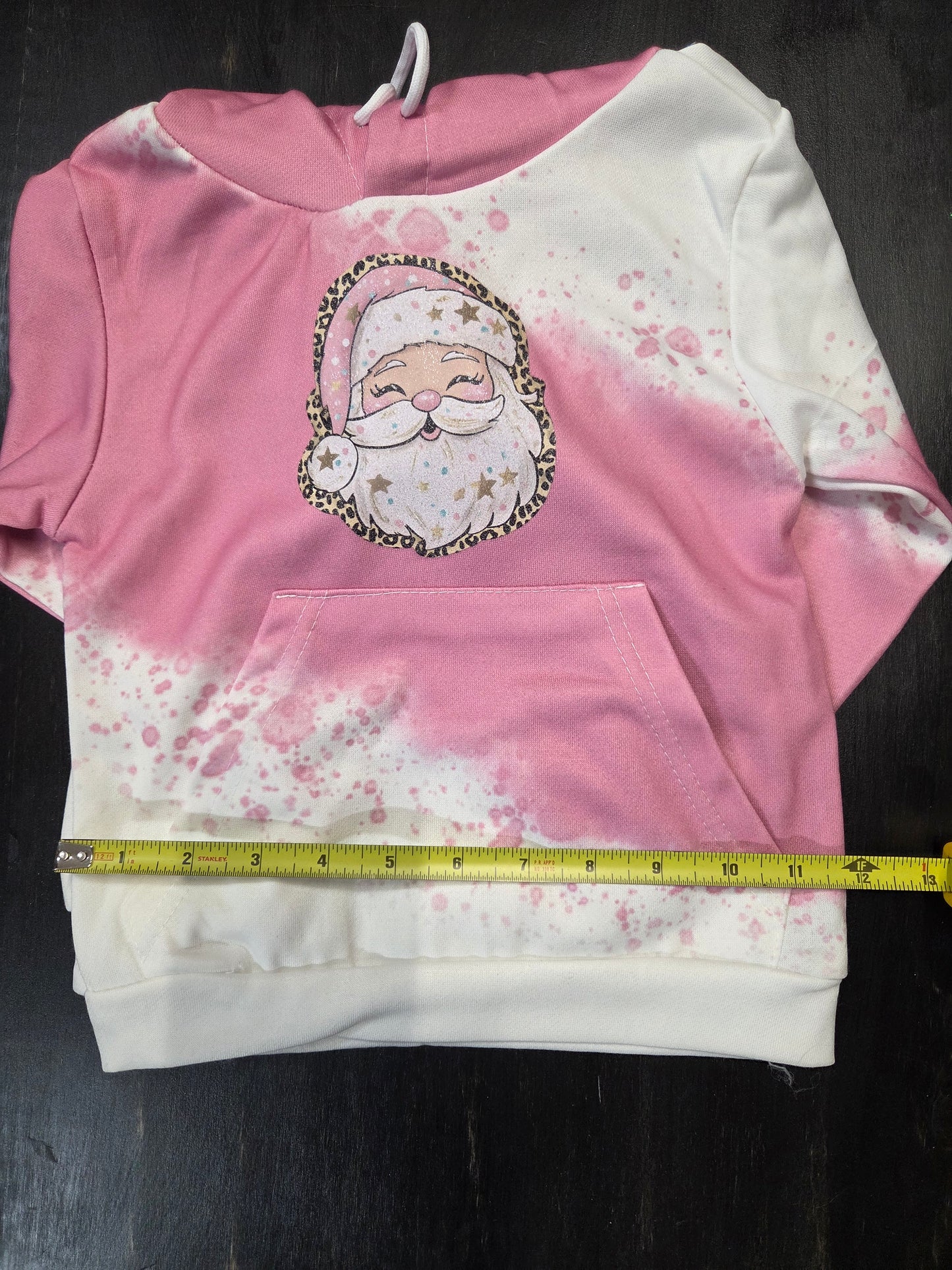 Pink Santa Bleached Hoodie – Kids Christmas Sweatshirt