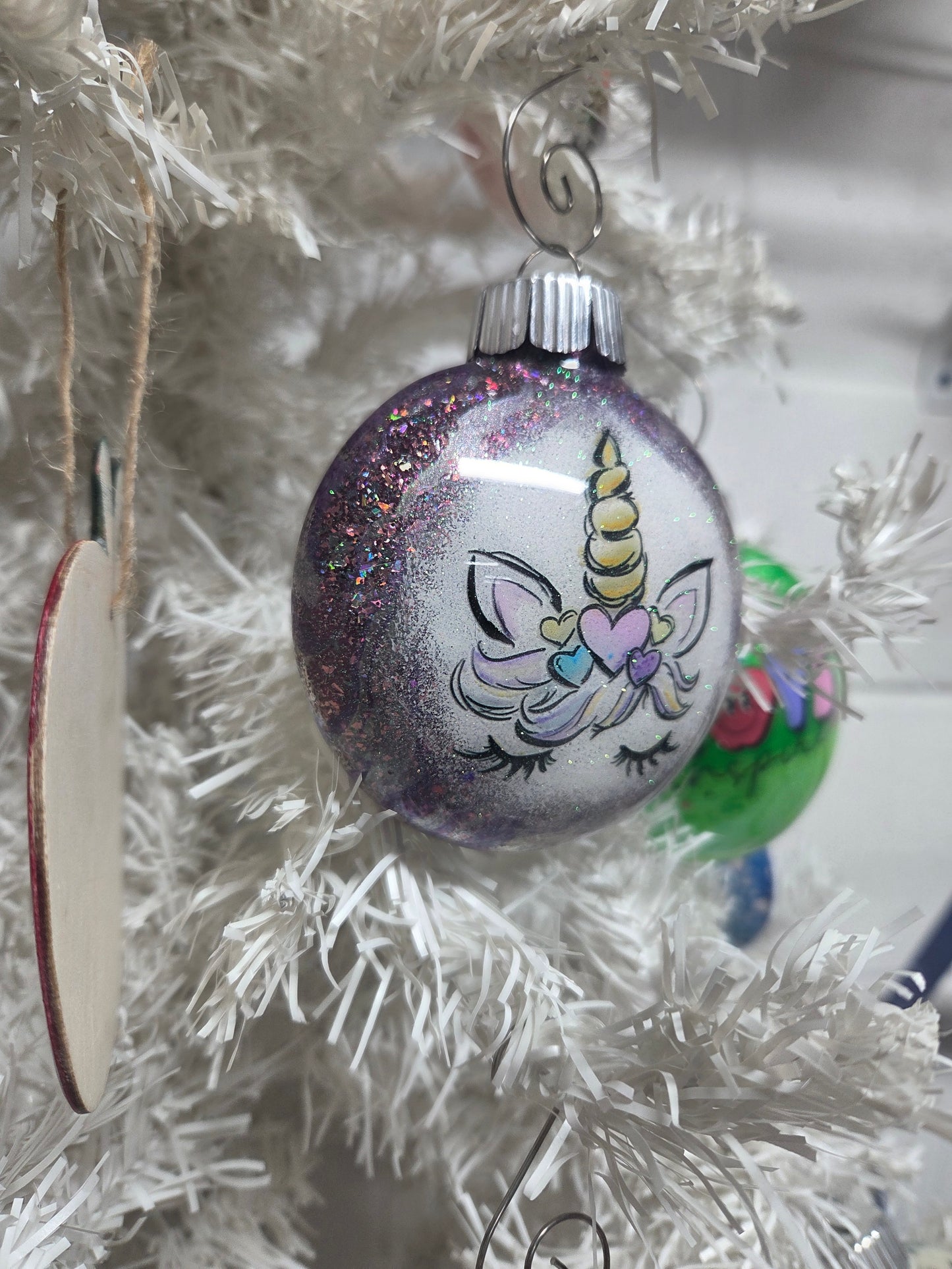 Handmade Glitter Unicorn Ornament