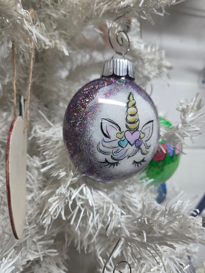 Handmade Glitter Unicorn Ornament