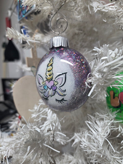 Handmade Glitter Unicorn Ornament