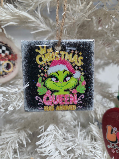 “Christmas Queen Has Arrived” Wooden Ornament
