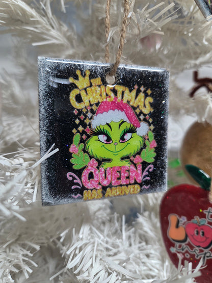 “Christmas Queen Has Arrived” Wooden Ornament
