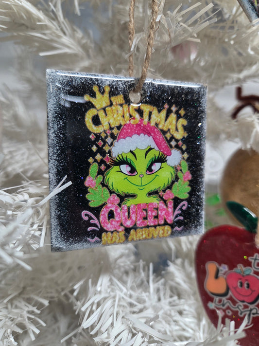 “Christmas Queen Has Arrived” Wooden Ornament