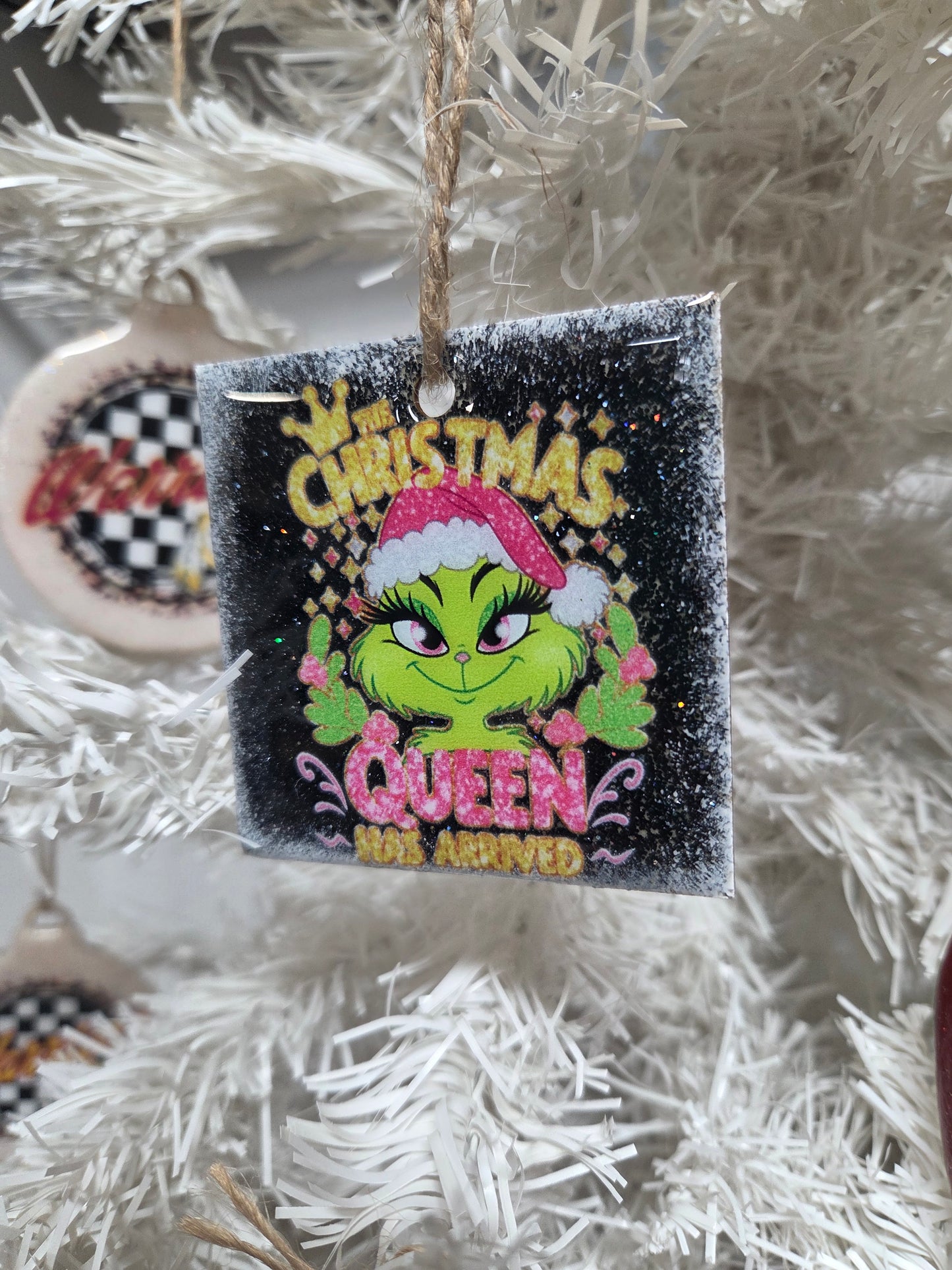 “Christmas Queen Has Arrived” Wooden Ornament