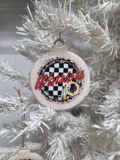 Warriors Wooden Christmas Ornament - Cardinal Text