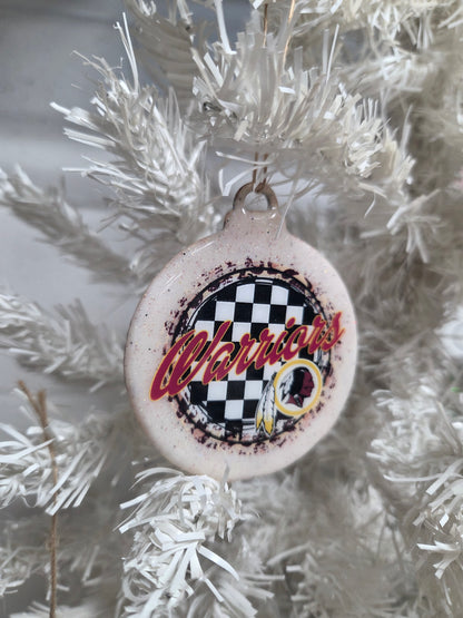 Warriors Wooden Christmas Ornament - Cardinal Text