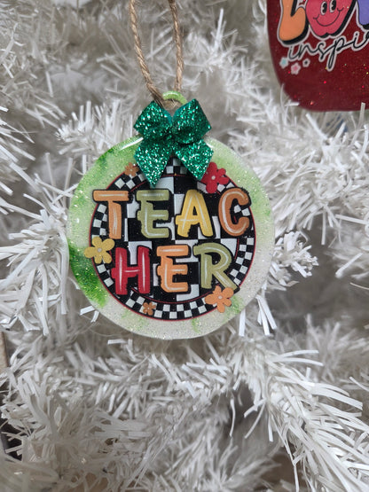 TEACHER Wooden Ornament – Handmade Christmas Ornament
