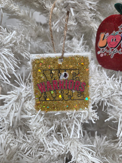 “We Are Warriors” Glitter Wooden Ornament