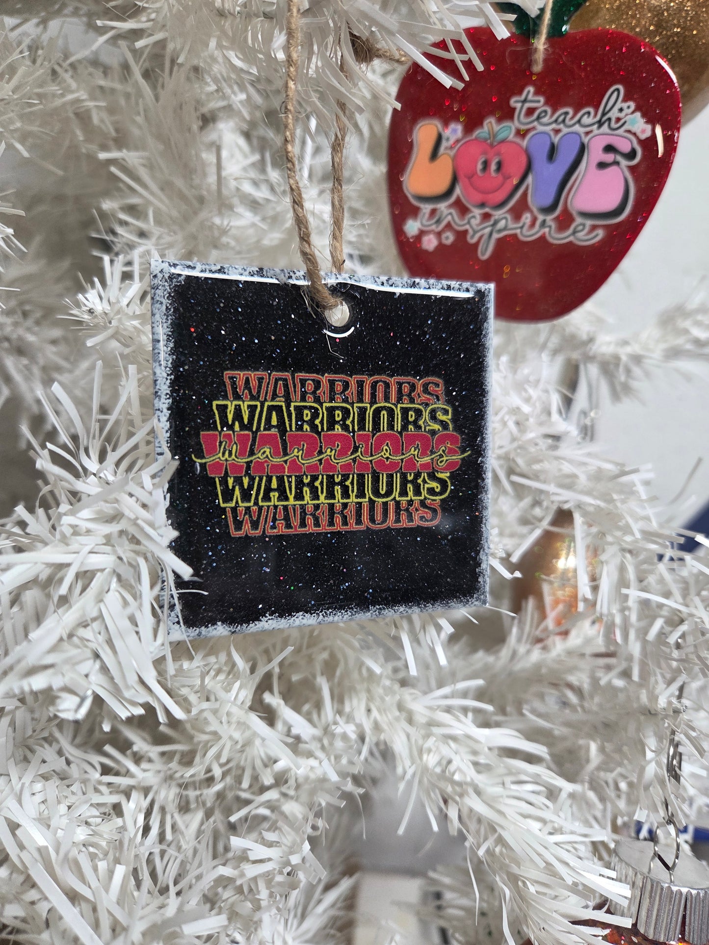 Warriors Stacked Wooden Christmas Ornament