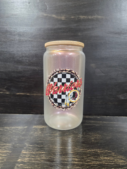 Callahan Warriors Frosted Glass Can – UV DTF Design