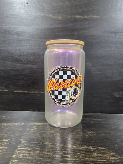 Callahan Warriors Frosted Glass Can – UV DTF Design