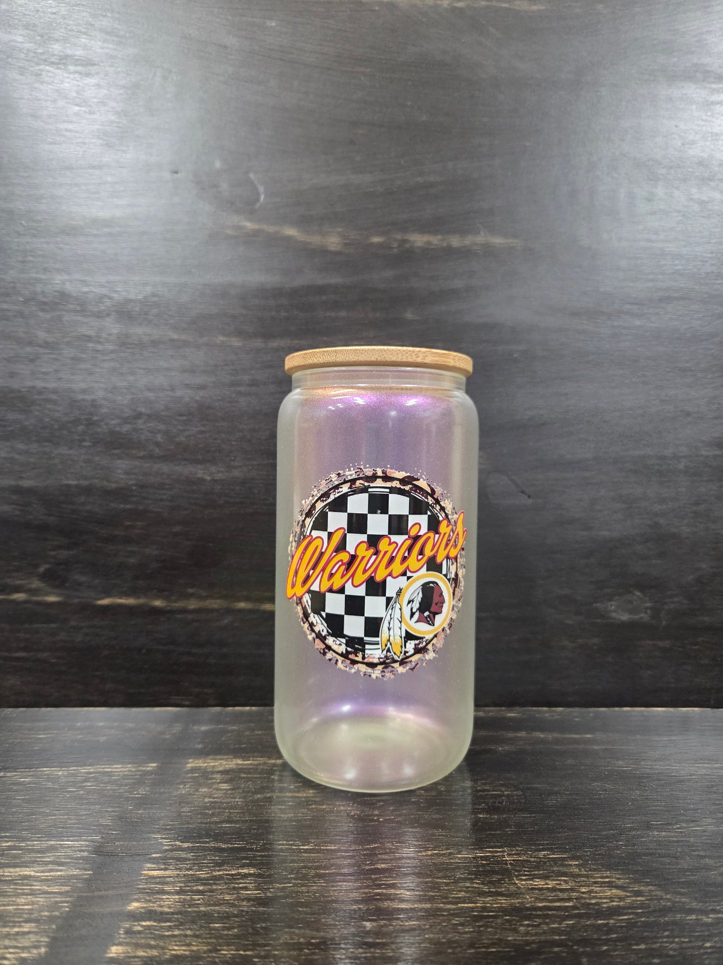 Callahan Warriors Frosted Glass Can – UV DTF Design