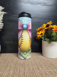 20oz Coquette Softball Water Bottle