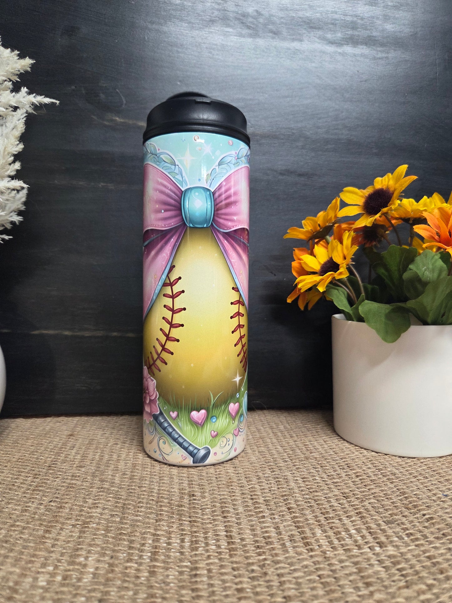 20oz Coquette Softball Water Bottle