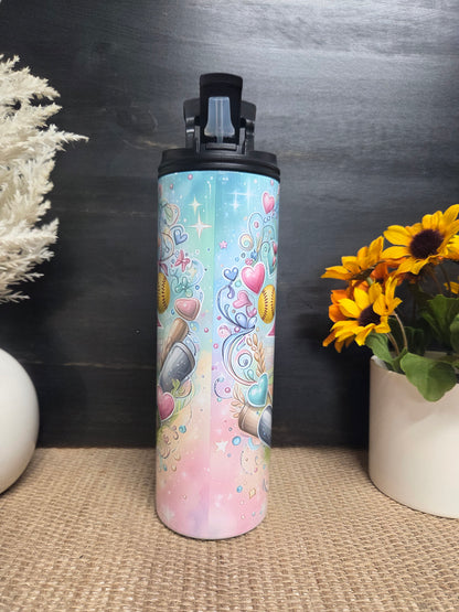 20oz Coquette Softball Water Bottle