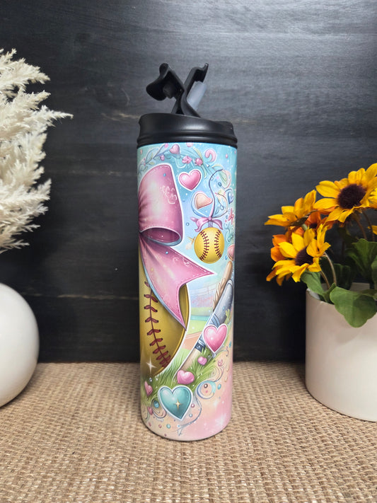 20oz Coquette Softball Water Bottle