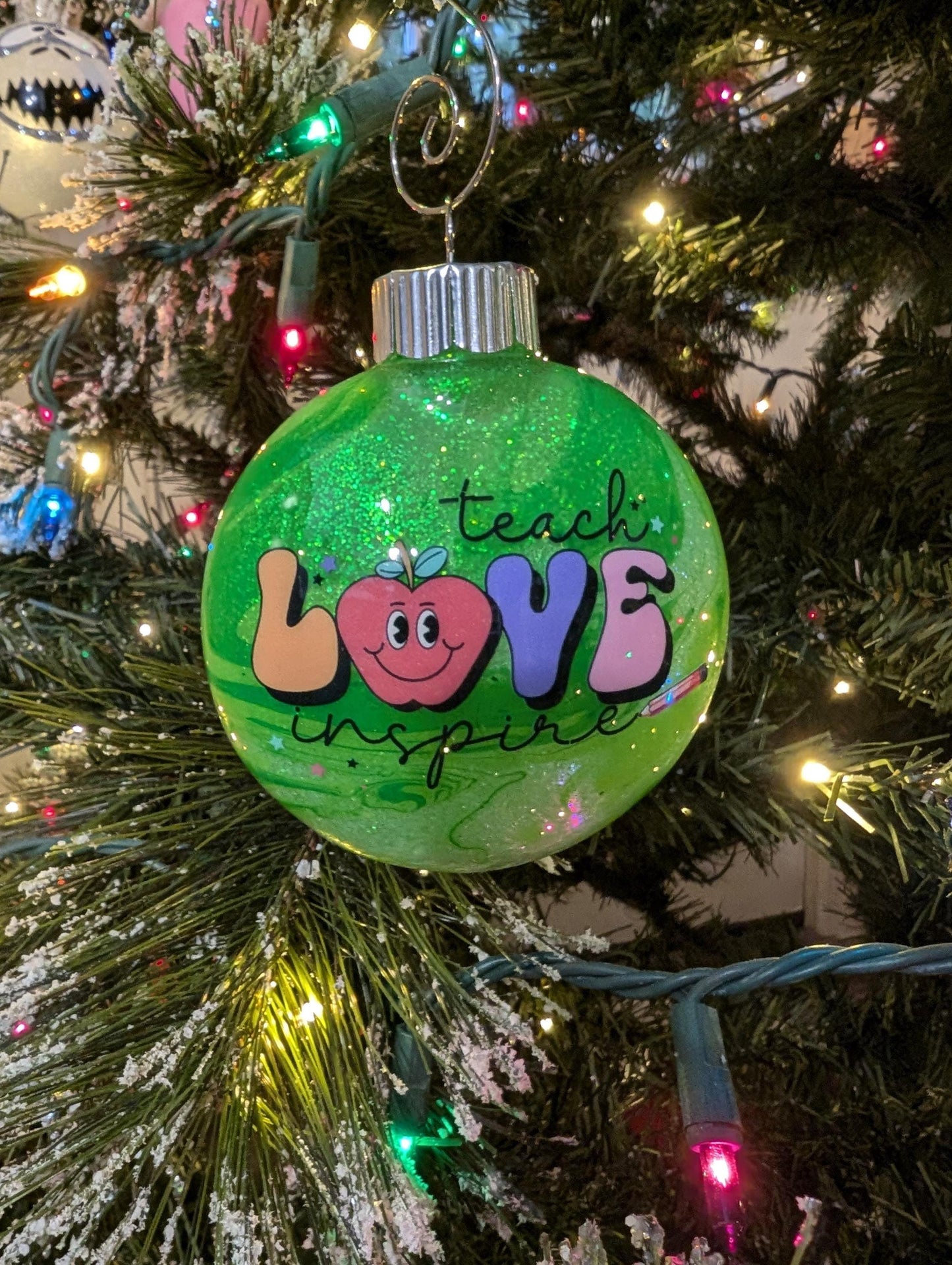 Teach • Love • Inspire – Handmade Teacher Ornament