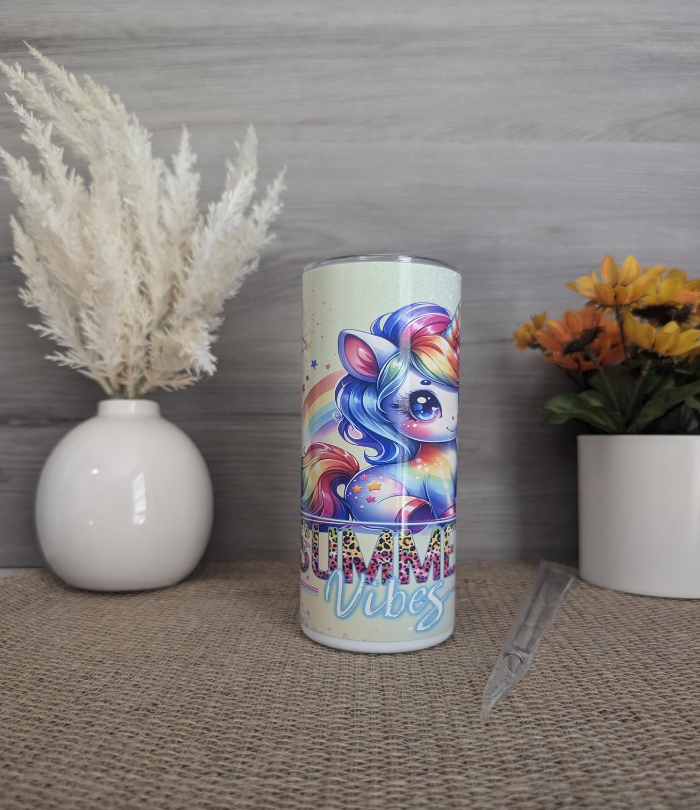 Summer Vibes Unicorn 15oz Tumbler