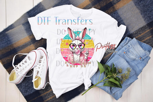 Keep Calm & Hop On DTF Transfer