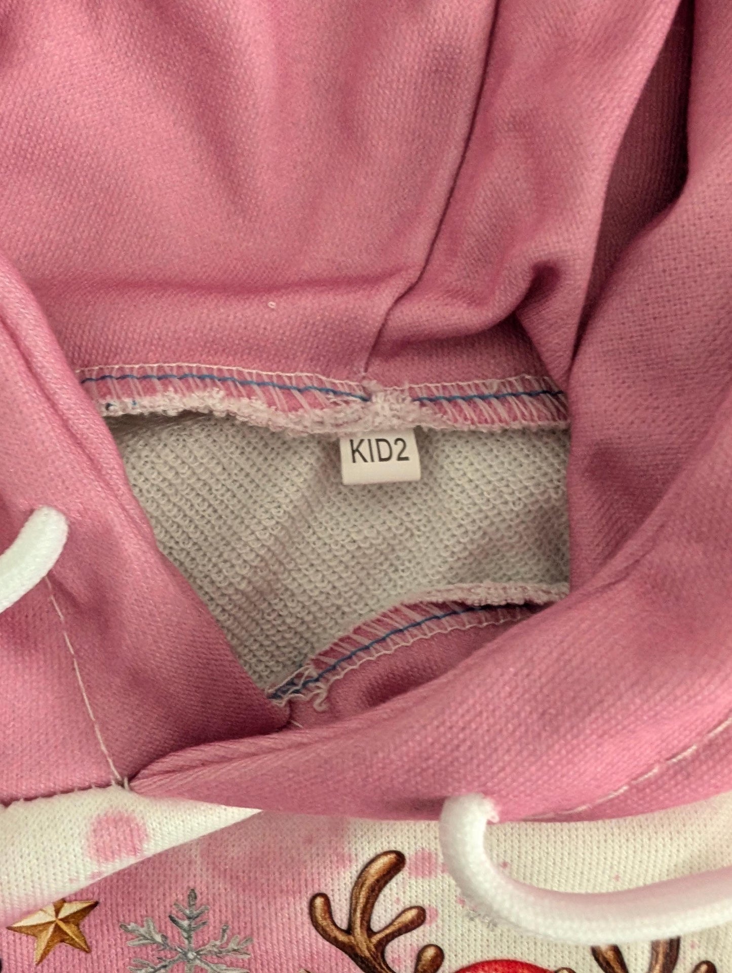 Pink Christmas Unicorn & Reindeer Hoodie – Kids Holiday Pullover