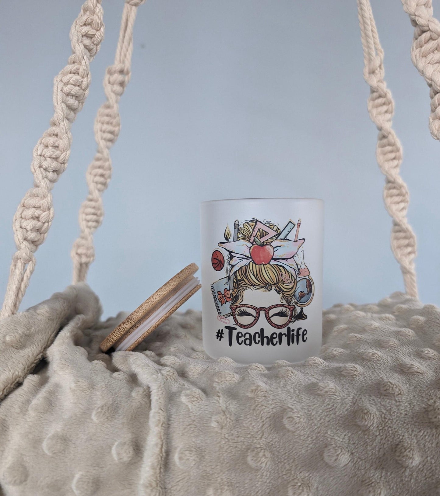 #TeacherLife Frosted Glass Candle Holder | LED Tea Light Included