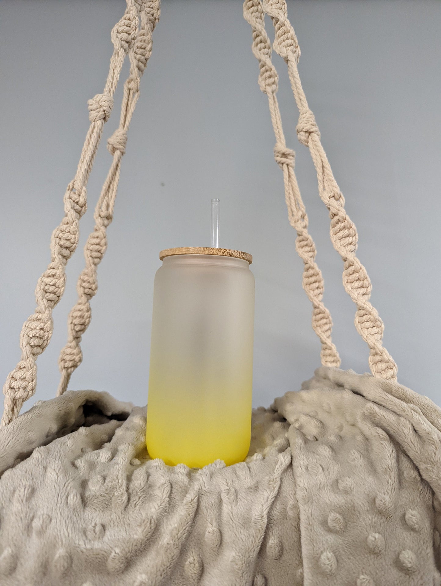 Yellow Ombré Teacher Life Frosted Glass Can – 16oz