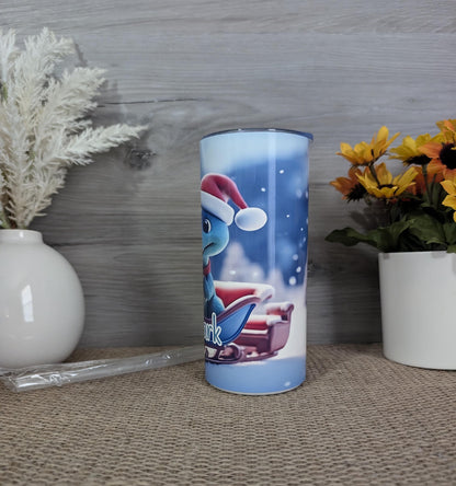 Personalized Christmas Dinosaur Tumbler