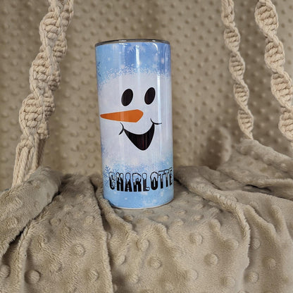 Personalized Snowman Face Tumbler