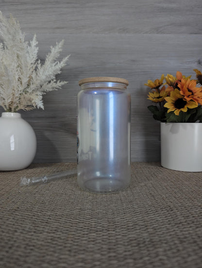 #TeacherLife Glass Can – Cute Teacher Bun Design