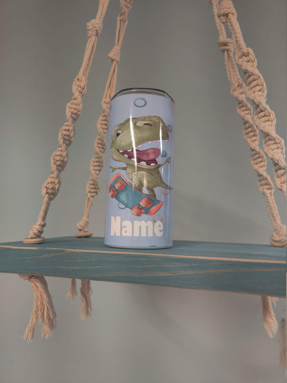 Cute Dinosaur on Roller Skates Tumbler