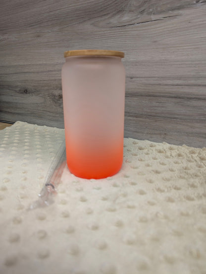 Butterfly 16oz Frosted Glass Can