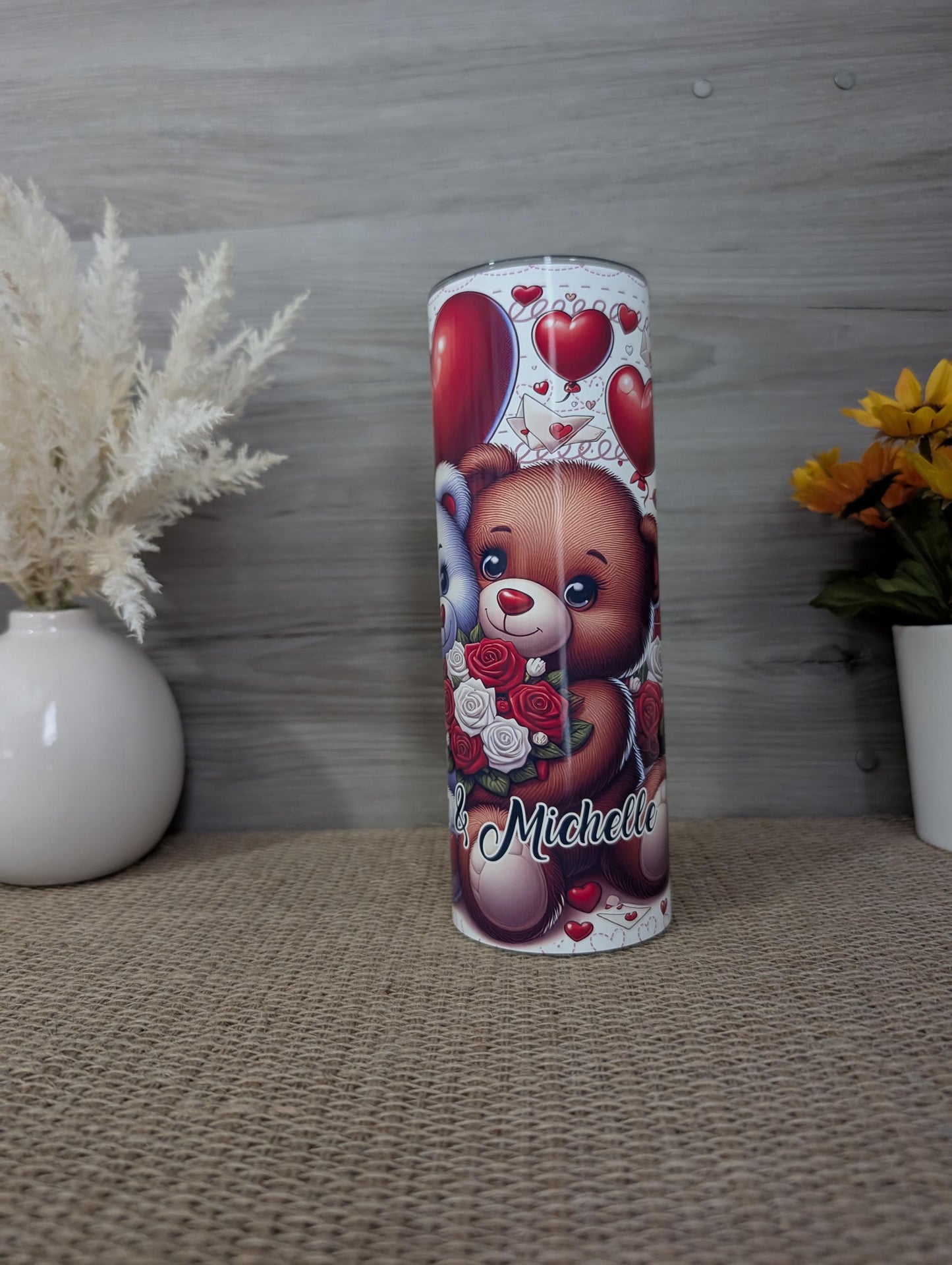 Personalized Teddy Bear Valentine Tumbler