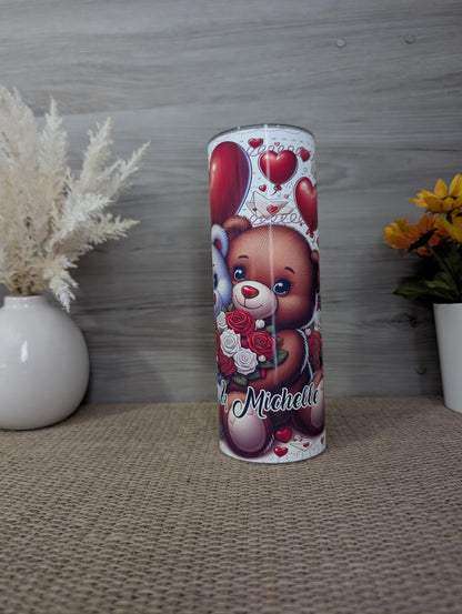 Personalized Teddy Bear Valentine Tumbler