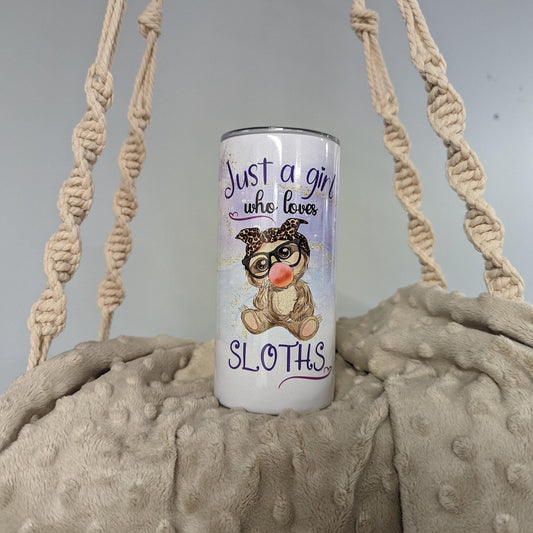 “Just a Girl Who Loves Sloths” 15oz Tumbler