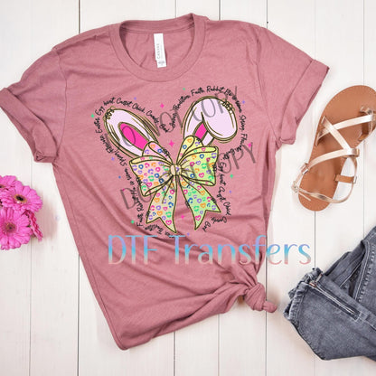 Coquette Easter Bunny Ears DTF Transfer