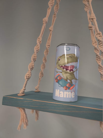 Cute Dinosaur on Roller Skates Tumbler