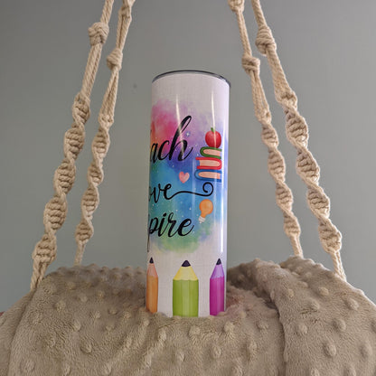 Teach • Love • Inspire 20oz Skinny Tumbler