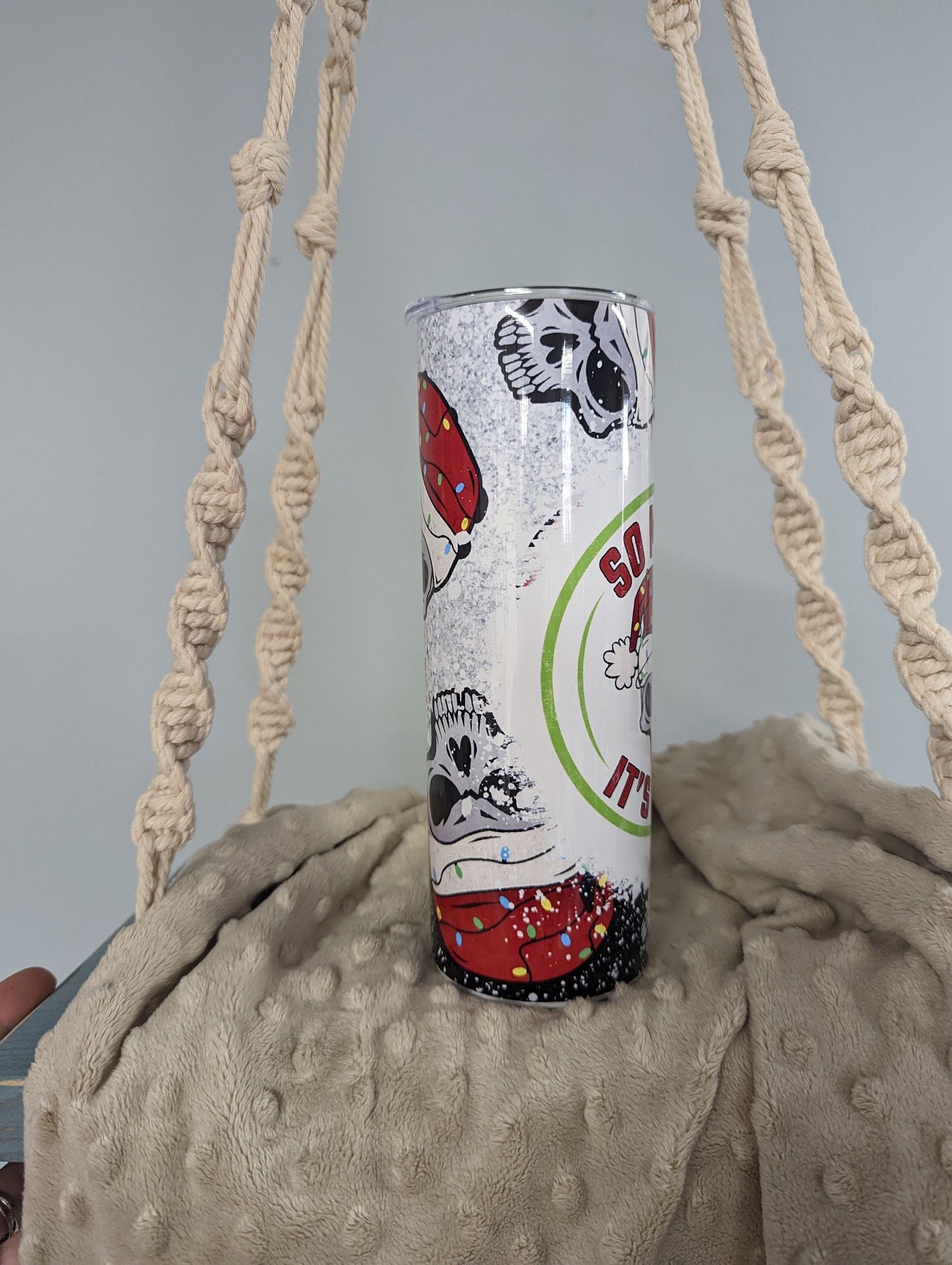 “So Merry It’s Scary” Christmas Skull Tumbler