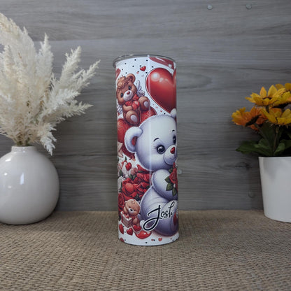 Teddy Bear Couple 20oz Skinny Tumbler