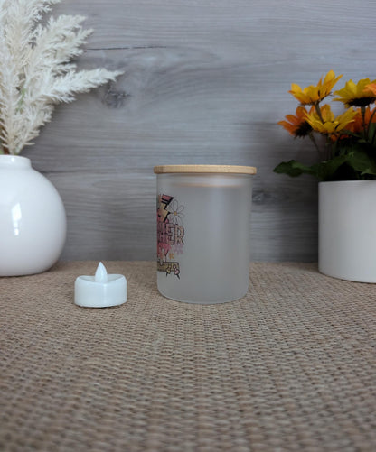 Teacher Frosted Glass Candle Holder | LED Tea Light Included