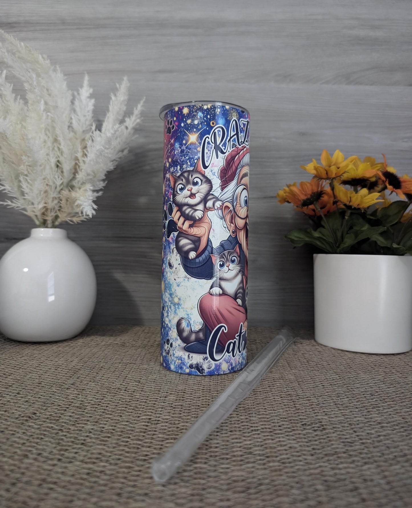 Crazy Cat Lady Tumbler – 20oz Skinny Stainless Steel Cu